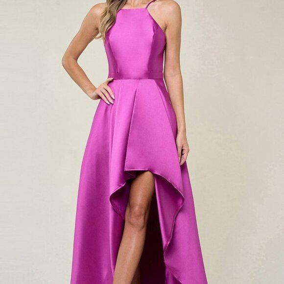 High Low Magenta Dress - Picture 2 of 5